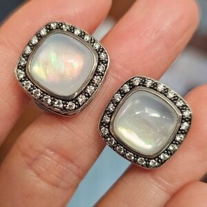 David Yurman MOP Diamond Sterling Earrings